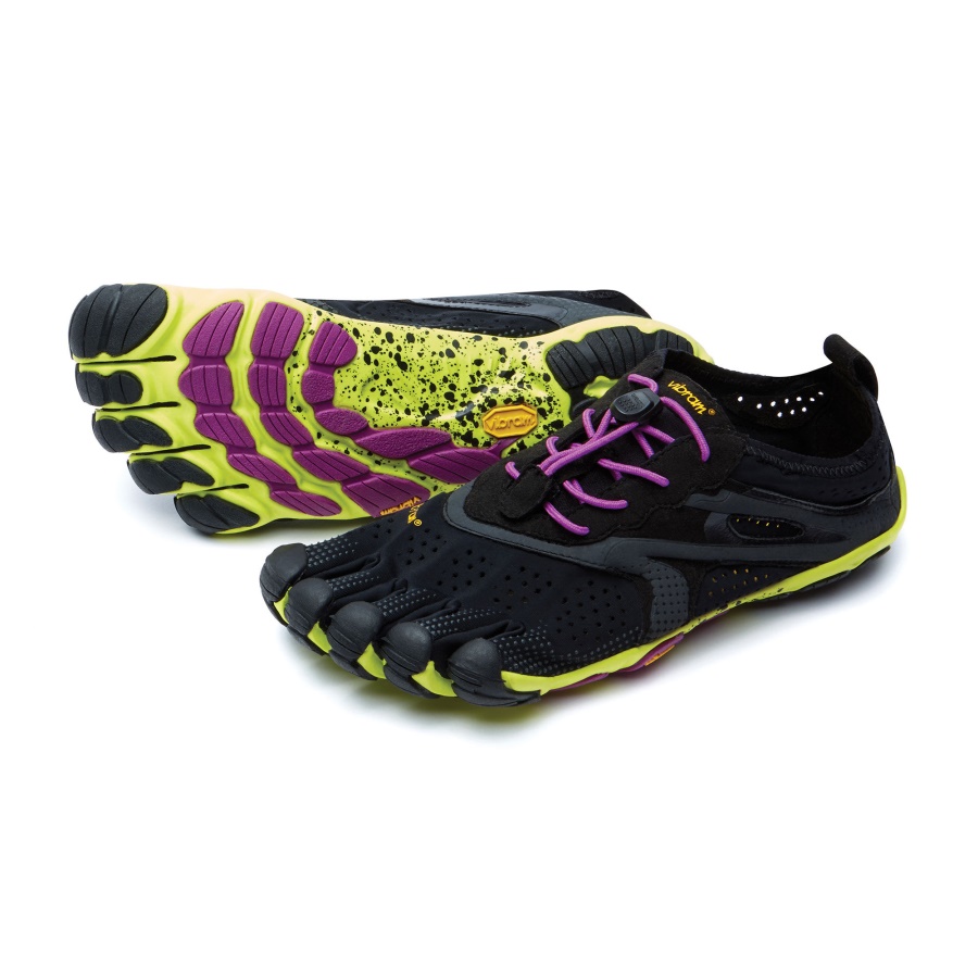 V-Run Women's Black Yellow Purple Vibram