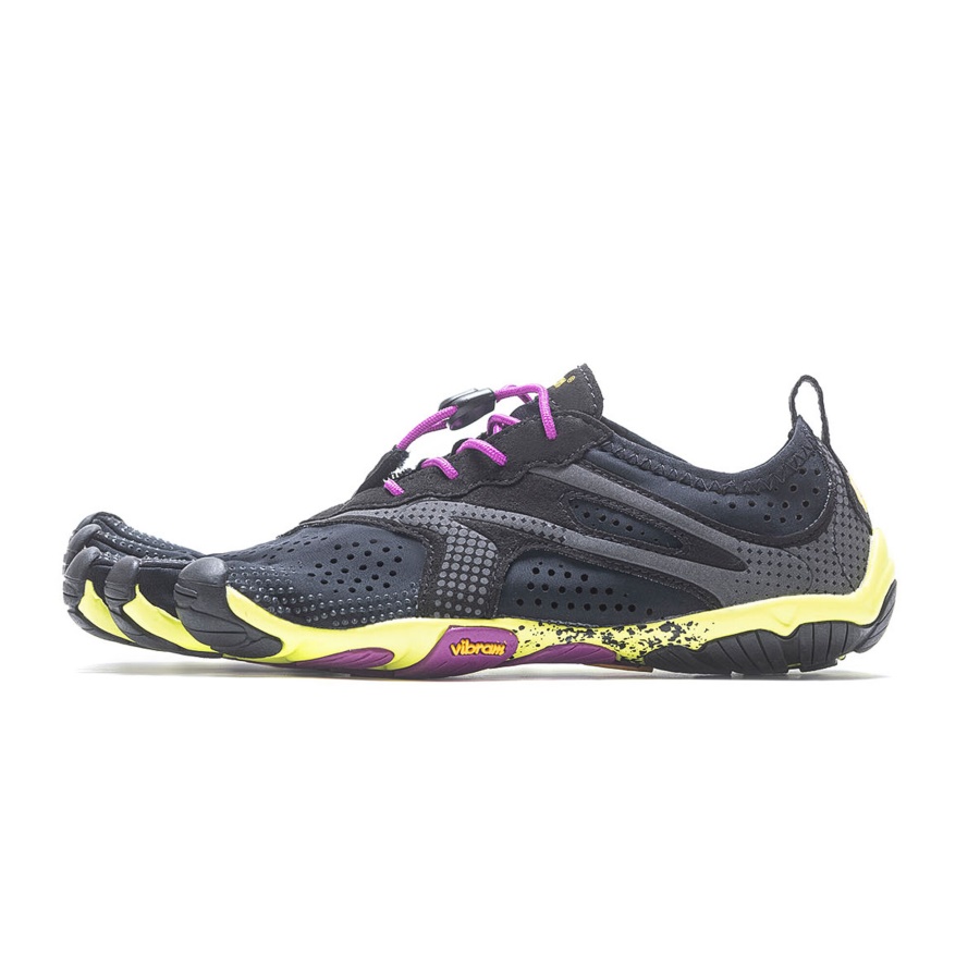 V-Run Women's Black Yellow Purple Vibram